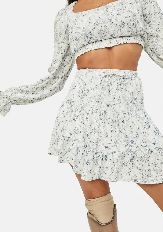 Timeless Women's Clothes Limited Stock, Big Sale Hidden Cottage Floral Tiered Mini Skirt