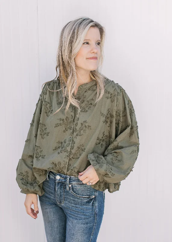 Vintage Clothing For Women Limited Styles The Olive Textured Top