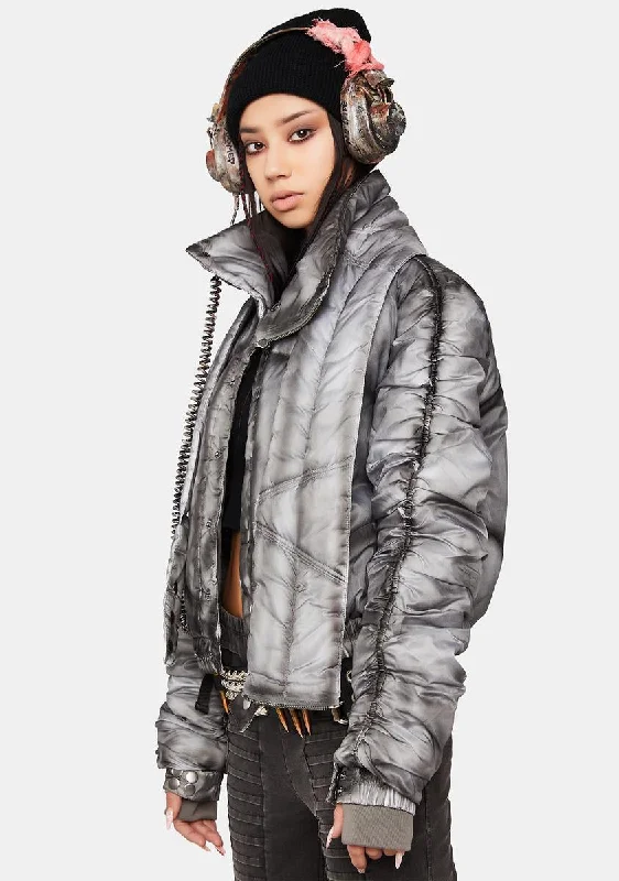 Women's Trendy Casual Clothes Laid-Back Fashion Offers Modulation Smoke Puffer Crop Jacket