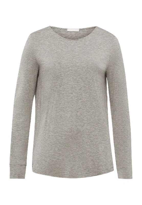 Timeless Women's Clothes Trend Alert Natural Elegance Relaxed Round Neck Top | Grey Melange 74948-958