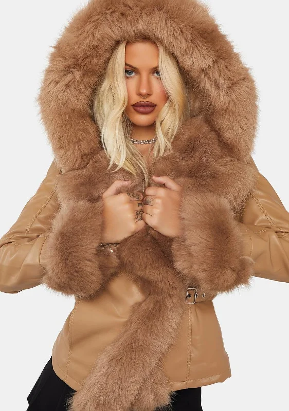 Women's Athletic Apparel Hot Styles Nabina Faux Fur Jacket