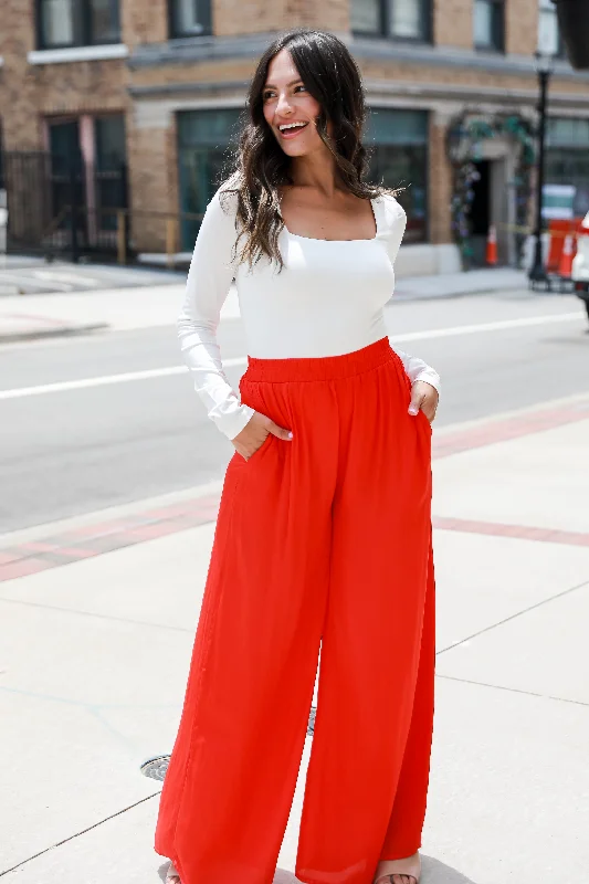 Women's Everyday Attire Trendy Women'S Wear Collection FINAL SALE - Chic Influence Satin Wide Leg Pants