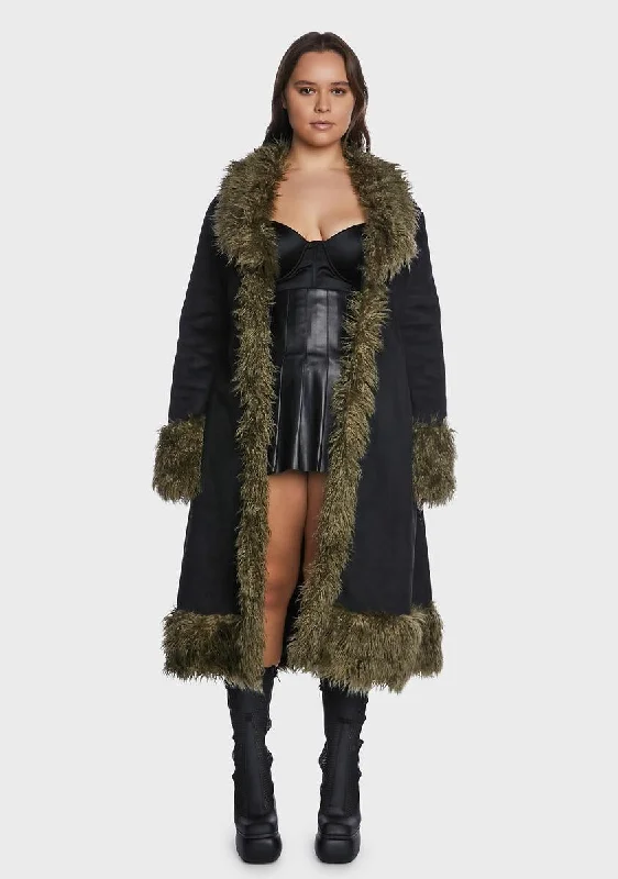 Women's Workout Garments Unleash Your Fashion Plus Do Your Thing Faux Fur Coat