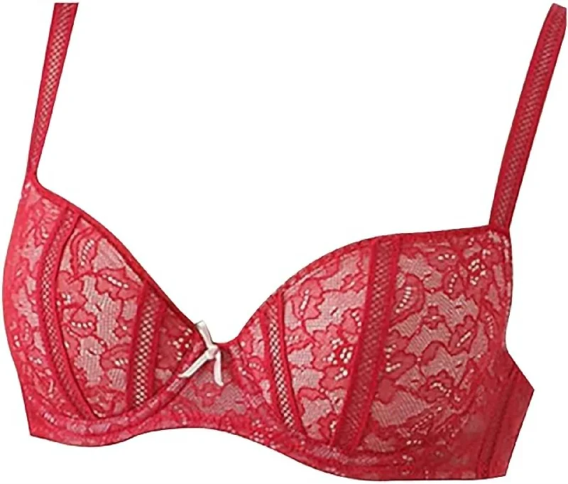 Women's Clothes For Work Events Refined Fashion Sale Women's Rhapsody In Lace Contour Underwire Bra In Jester Red