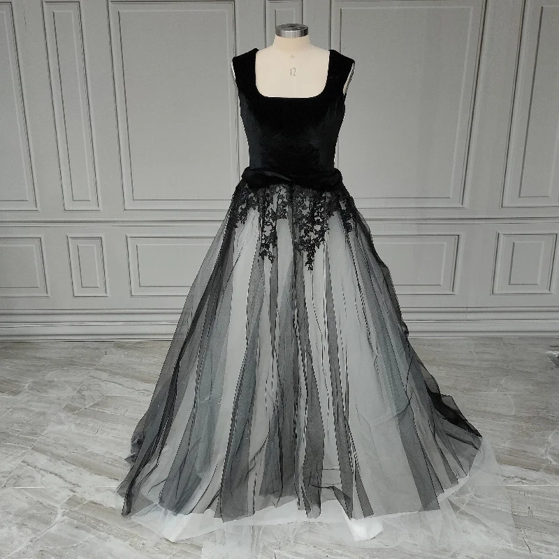 Women's Athletic Apparel Boutique Styles Velvet Crystal Nightfall Bridal Gown