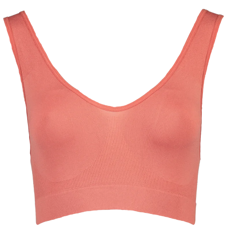 Women's Occasion Wear Apparel Shop Sale Items Pink Ribbed Seamless Bra