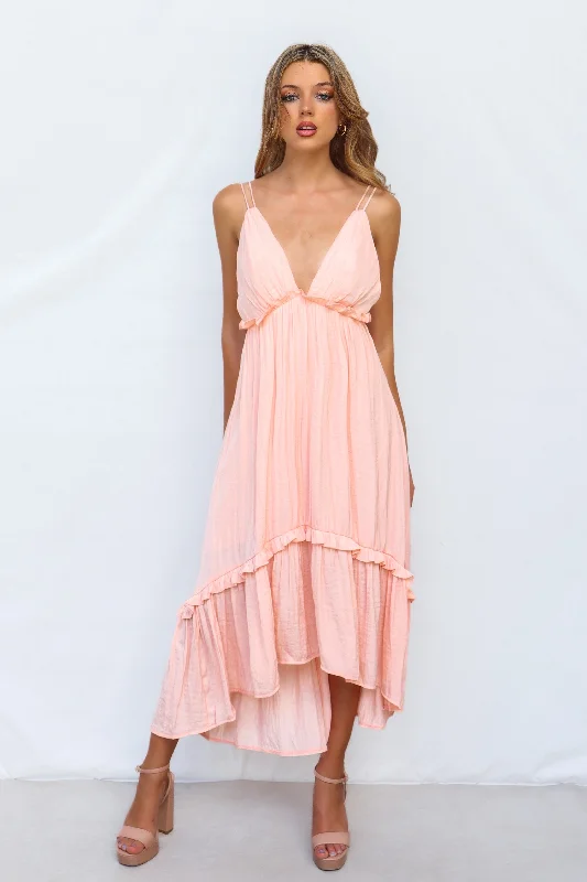 Comfortable Lounge Clothing Limited Time Offer Wyoma Midi Dress - Peach