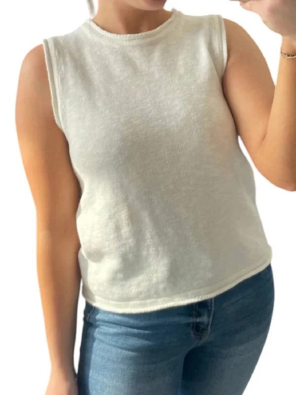 Plus-Size Women's Clothing Catch Every Fashion Trend Sweater Tank Top In Off White