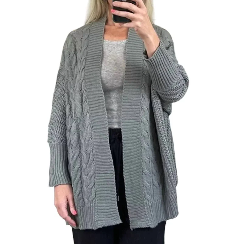 Women's Relaxed Clothes Special Offer For You Cableknit Cardigan In Grey