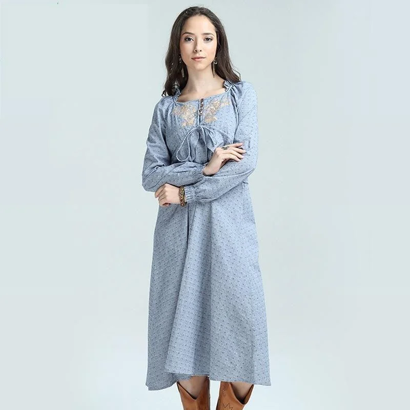 Women's Versatile Apparel Everyday Elegance Sale New Cotton Linen Country Dress