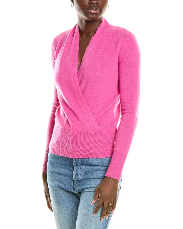 Women's Trendy Activewear Apparel Hot Picks sofiacashmere Modern Faux Wrap Cashmere Sweater