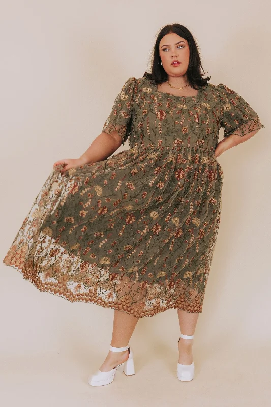 Affordable Women's Garments Modish Fashion Discounts PLUS SIZE - Meadow Of Love Dress