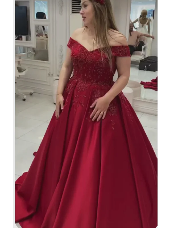 Women's Clothes Trendy Street Style 2023 Burgundy Wine Wedding Dress  Ball Gown with Beading