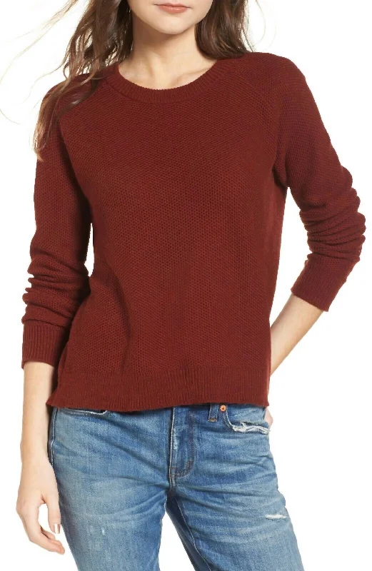 Women's Wardrobe Apparel Urban Elegance Deals Province Cross Back Pullover Sweater In Burnt Mahogany