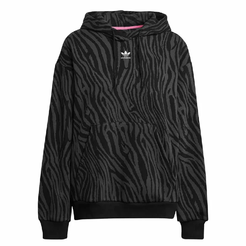 Stylish Outerwear Clothing For Women adidas - Women's Allover Zebra Animal Print Essentials Hoodie (IJ5604)