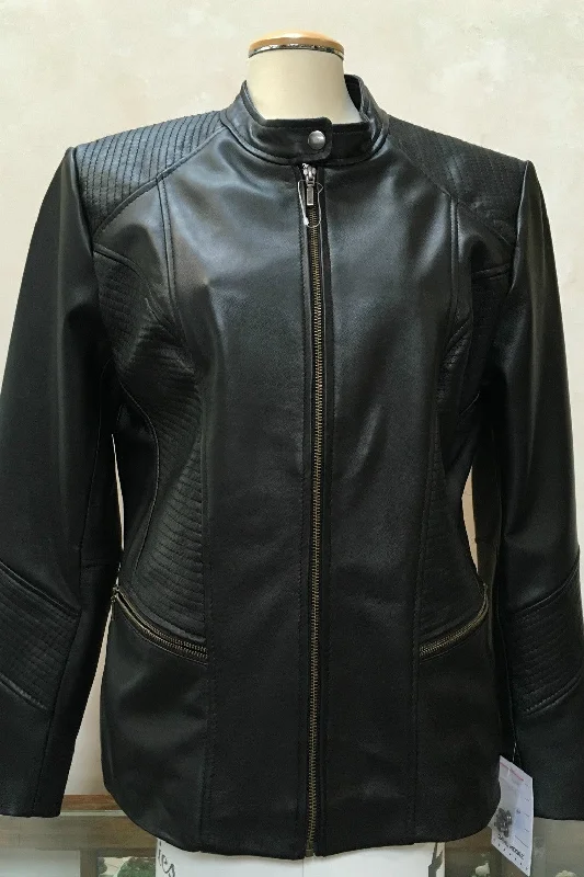 Plus-Size Women's Clothing Leather Jacket 4489