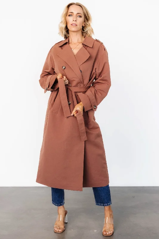 Trendy Athleisure Clothing For Women Elias Trench Coat | Warm Brown