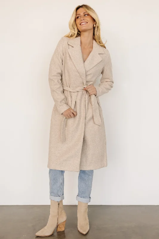 Stylish And Comfortable Clothing For Women Valdez Long Coat | Oatmeal