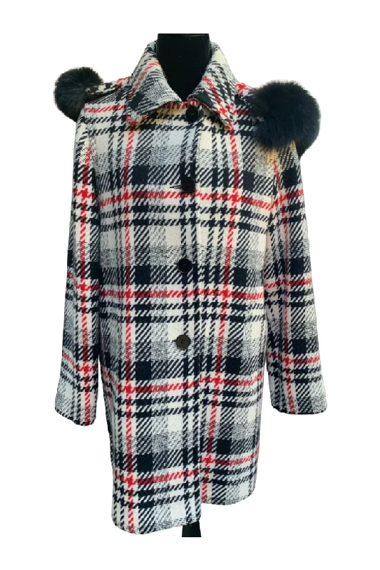 Plus-Size Women's Clothing Mallia #4838 Plaid Wool Coat