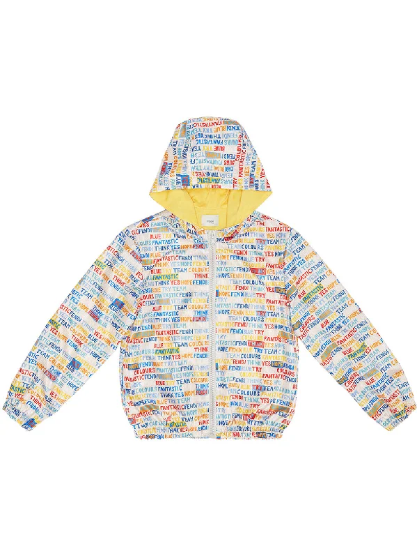 Women's Comfortable Apparel Fendi Kids LOGO Print Windbreaker Jacket