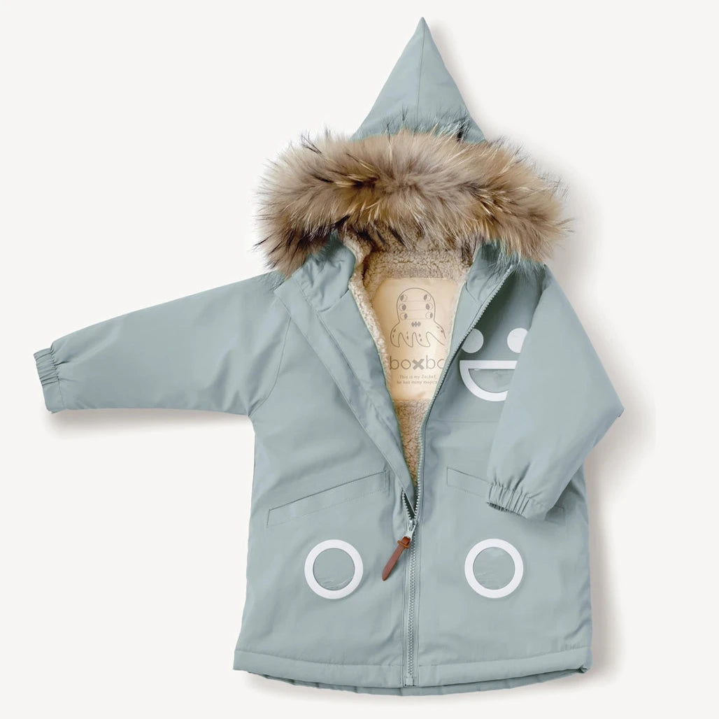 Women's Weekend Outfit BOXBO Kids Mid-Length Waterproof & Snowproof Winter Coat - Misty Ice Blue