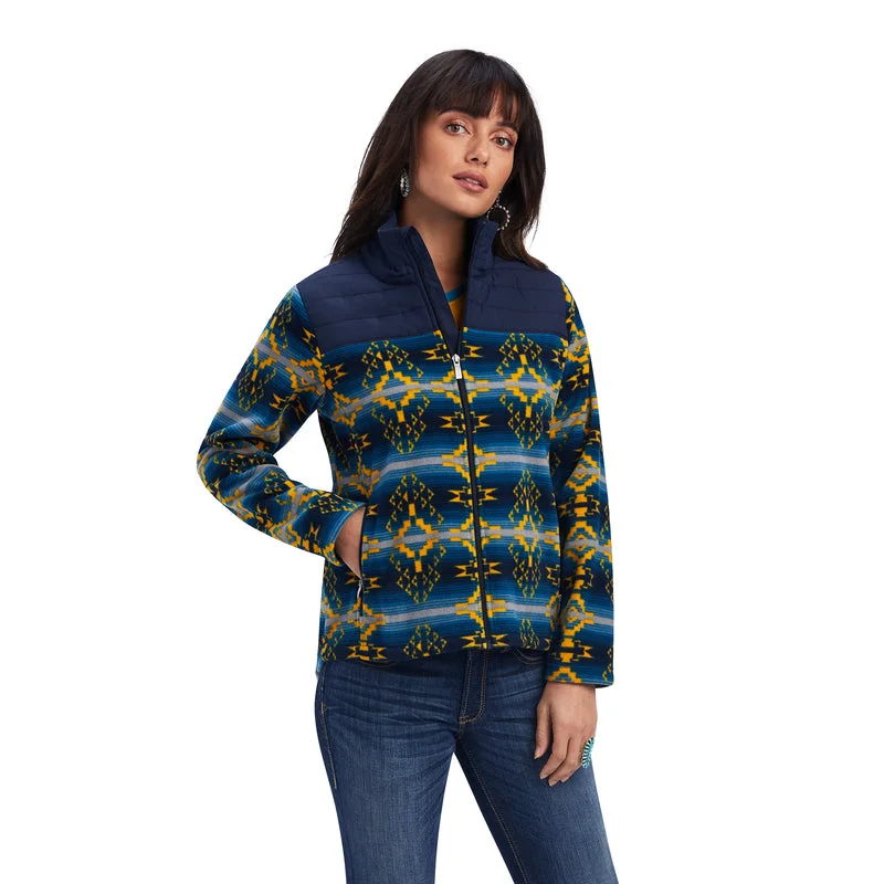 Women's Evening Apparel 'Ariat' Women's Prescott Insulated Fleece Jacket - Navy Sonoran Print