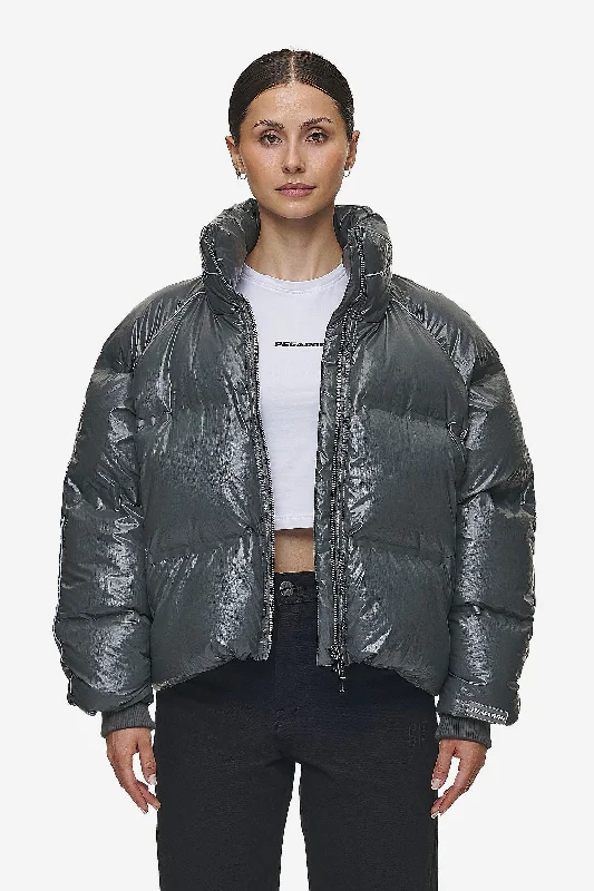 Women's Everyday Apparel Henra Crushed Glossy Oversized Raglan Puffer Jacket Anthracite