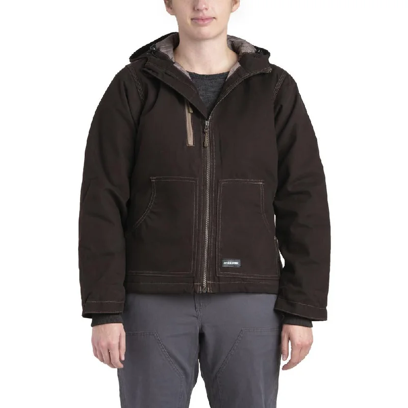 Women's Clothing 'Berne' Women's Modern Hooded Jacket - Dark Brown