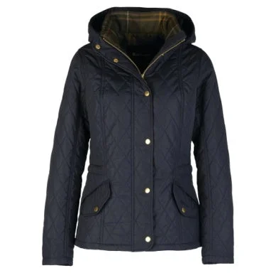 Stylish Women's Outfit Barbour Women's Millfire Quilt Jacket - Navy