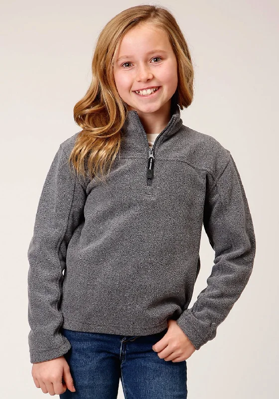 Big Discounts On Premium Fashion Collections Roper Girls Kids Charcoal Polyester Micro Fleece Jacket