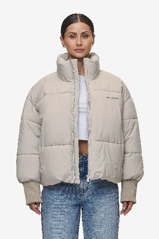 Elegant Clothing For Women Jara Oversized Boxy Puffer Jacket Beige