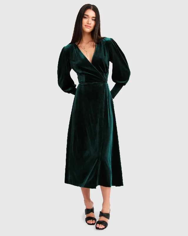 Women's Trendy Clothing Fashion Sale Current Mood Velvet Wrap Dress