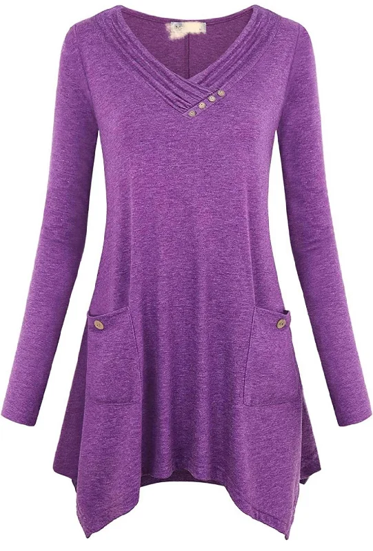 Chic Clothing For Women Romantic Chic Deals Purple orchid hacci tunic