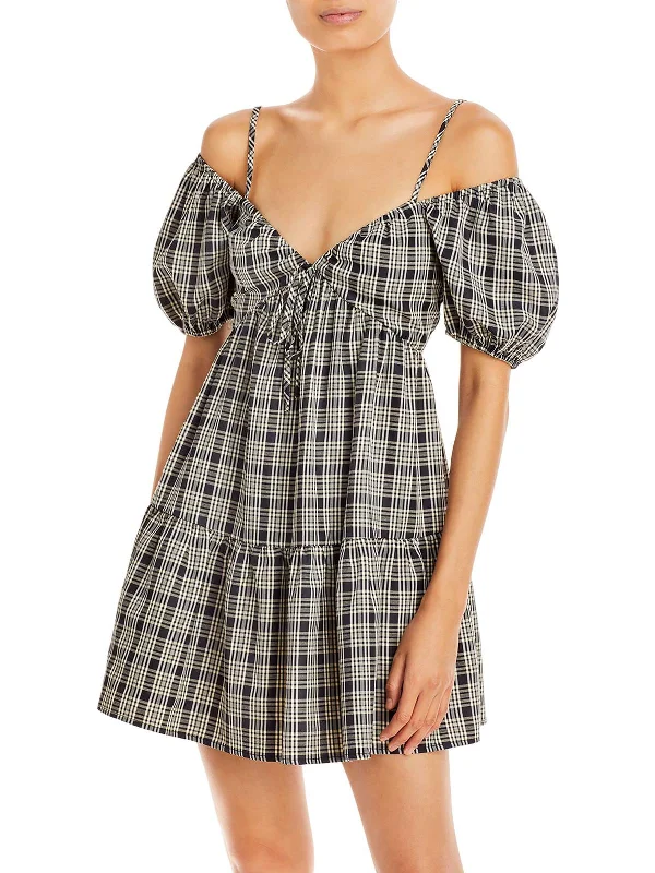 Women's Fashion Clothes Cool Prices Womens Plaid Mini Mini Dress