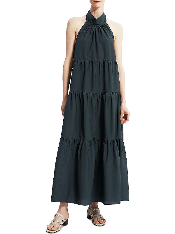 Women's Timeless Attire Limited Time Offers Womens Tiered Maxi Halter Dress