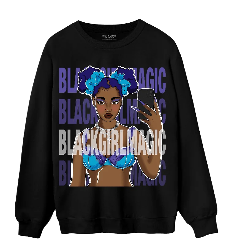 Oversized Unisex Apparel For Effortless Style Fashion Forward, Function First NastyJamz Aqua 6s Sweatshirt Match Black Magic Girl Selfie