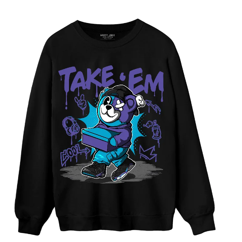 Gender-Neutral Trendy Clothing Styles Crazy Price Slashing NastyJamz Aqua 6s Sweatshirt Match Take 'Em