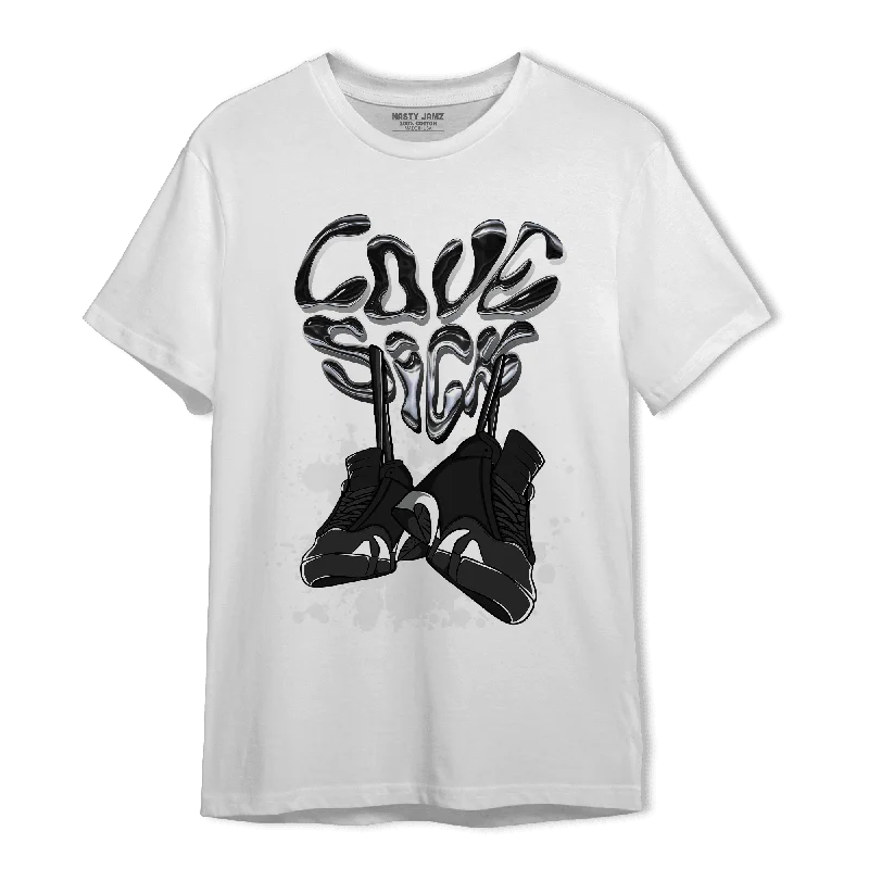 Sleek And Stylish Unisex Outerwear Chic Style, Always In Vogue NastyJamz Black White 14s T-Shirt Match Sneaker Love Sick