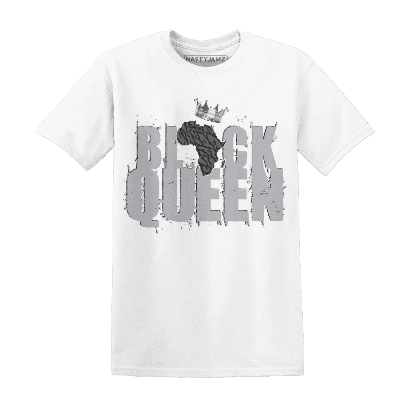 Oversized Unisex Apparel For Effortless Style Fashion Sale NastyJamz Cement Grey 3s T-Shirt Match  Black Queen Crown