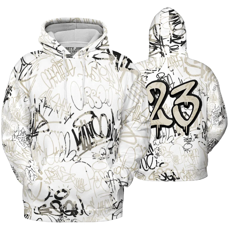 Fashion-Forward Unisex Apparel Must-Have Style Discounts NastyJamz Gratitude 11s Hoodie Match 23 Hiphop Graffiti Pattern All-Over Print