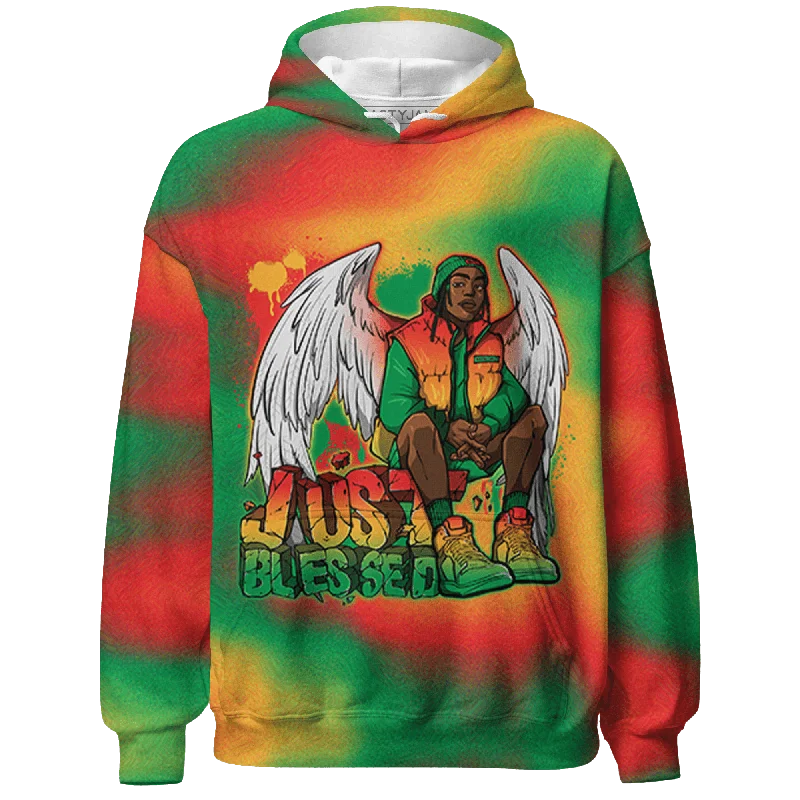 Fashion-Forward Gender-Neutral Outfit Ideas Comfortable Chic NastyJamz Just Blessed Juneteenthth Hoodie All-Over Print