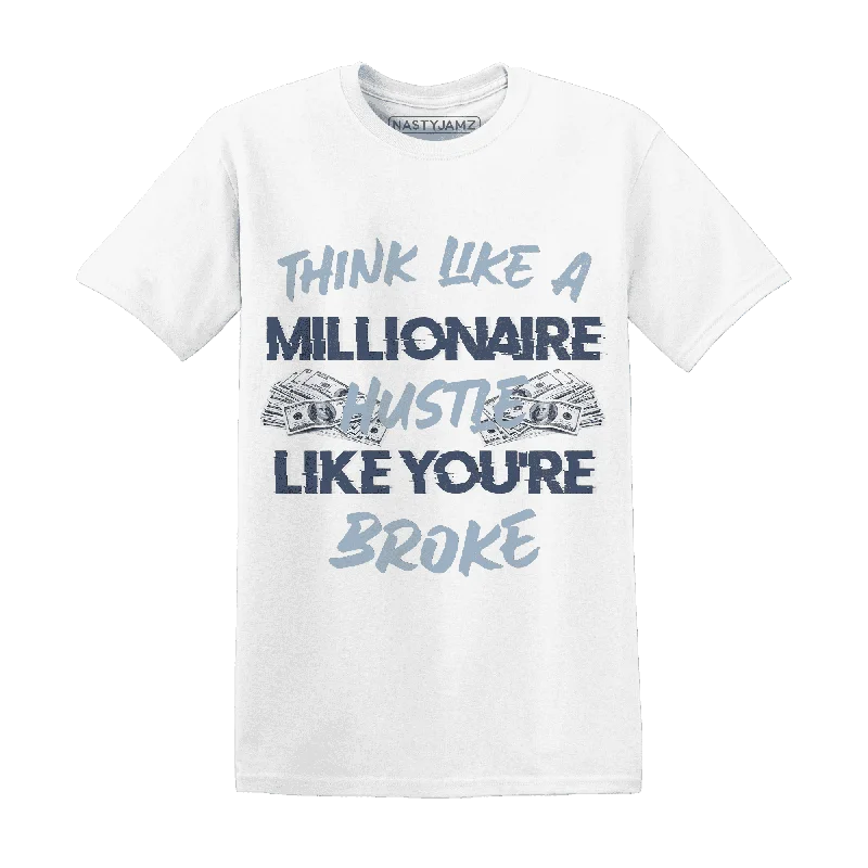 Comfortable And Stylish Unisex Outfits Stylish Looks NastyJamz Mid Diffused Blue Grey 1s T-Shirt Match Hustle Millionaire