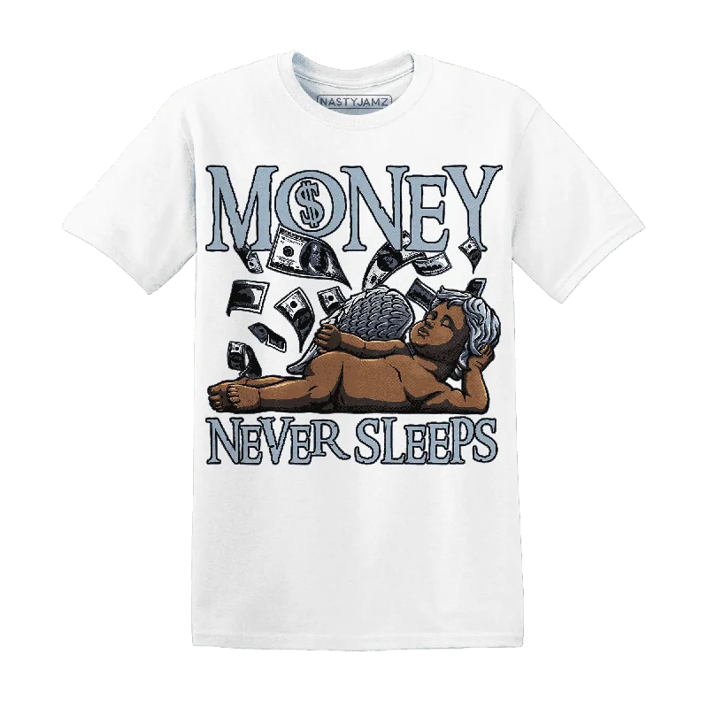 Unisex Casual Wear For All Seasons Retro Style Promotions NastyJamz Mid Diffused Blue Grey 1s T-Shirt Match Money Never Sleeps