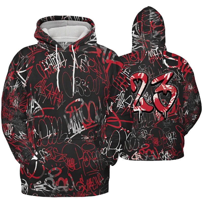 High-Quality Unisex Basics For Everyday Wear Exclusive Sale NastyJamz Spizike Low Bred Hoodie Match 23 Hiphop Graffiti Pattern All-Over Print