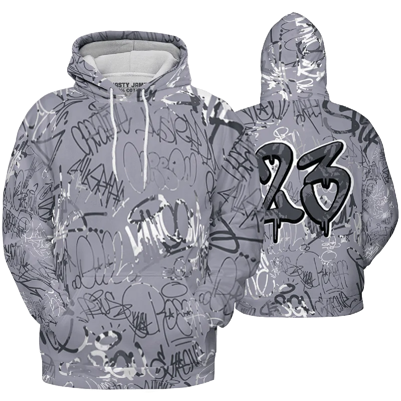 Modern Unisex Streetwear Outfits Latest Trends NastyJamz Stealth 14s Hoodie Match 23 Hiphop Graffiti Pattern All-Over Print